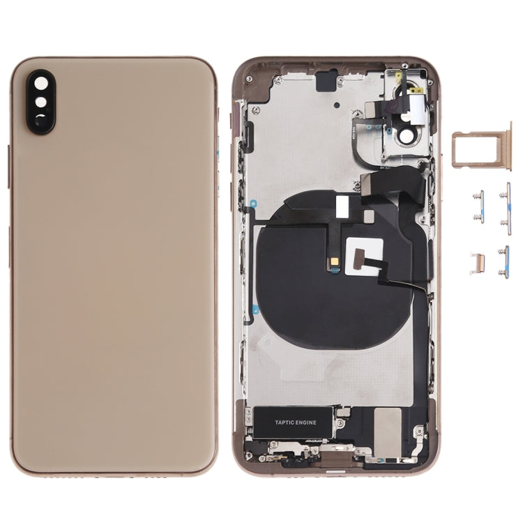 Battery Back Cover Assembly (with Side Keys & Speaker Ringer Buzzer & Motor & Camera Lens & Card Tray & Power Button + Volume Button + Charging Port + Signal Flex Cable & Wireless Charging Module) for iPhone XS, For iPhone XS (Full Assembly)
