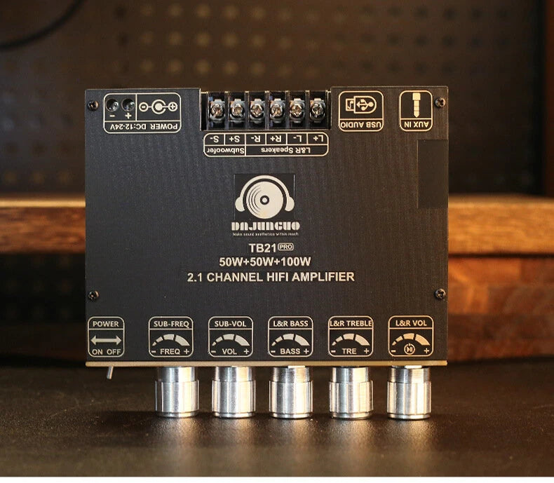 ZK-TB21 PRO 2.1 Channel 5.2 Stereo bluetooth Amplifier Board 50W+50W+100W TPA3116D2 Chip AUX Amplifier