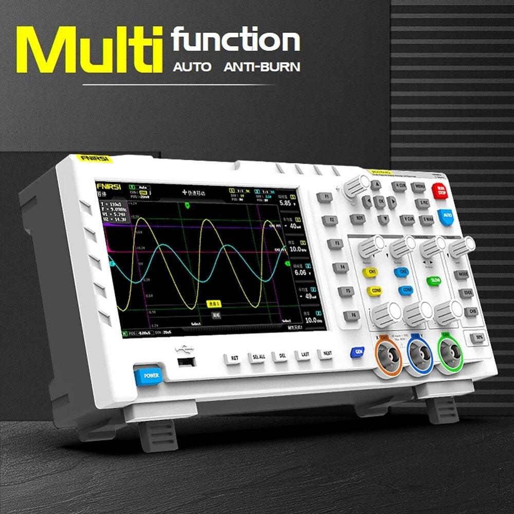 FNIRSI-1014D 7 Inch TFT LCD Display Screen 2 In 1 Dual Channel Input Storage Oscilloscope Digital Signal Generator - Zen Craft