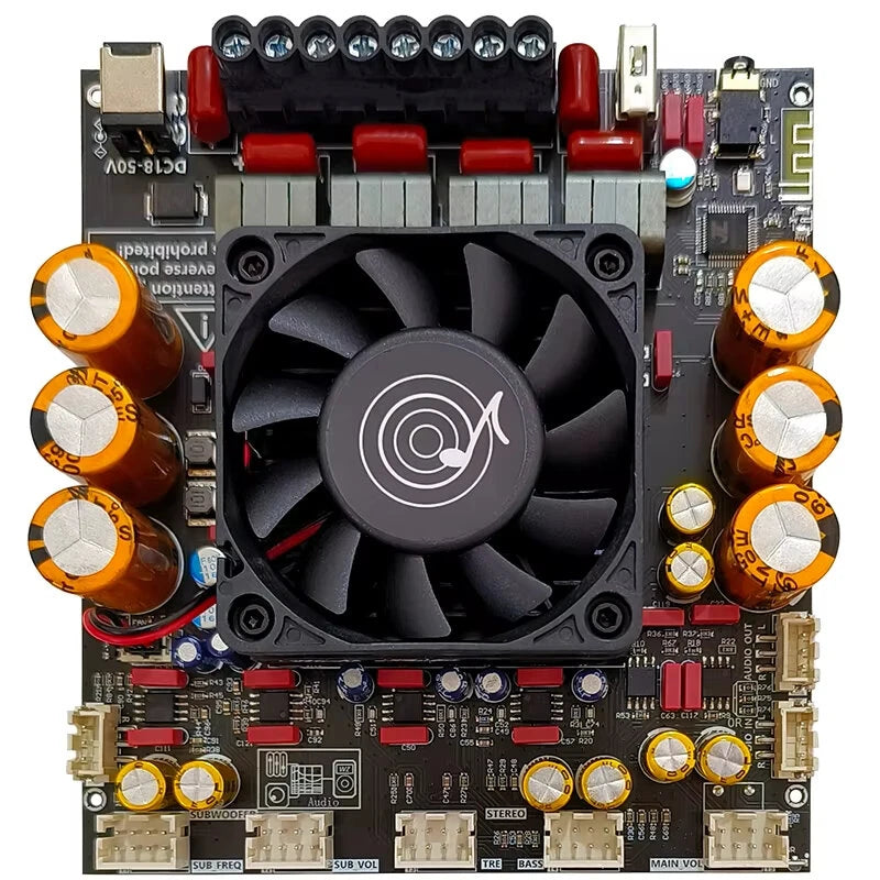 ZK-AS21P TPA3255x2 Digital Power Amplifier Board 300WX2+600W 2.1 Channel Bluetooth With Subwoofer Module