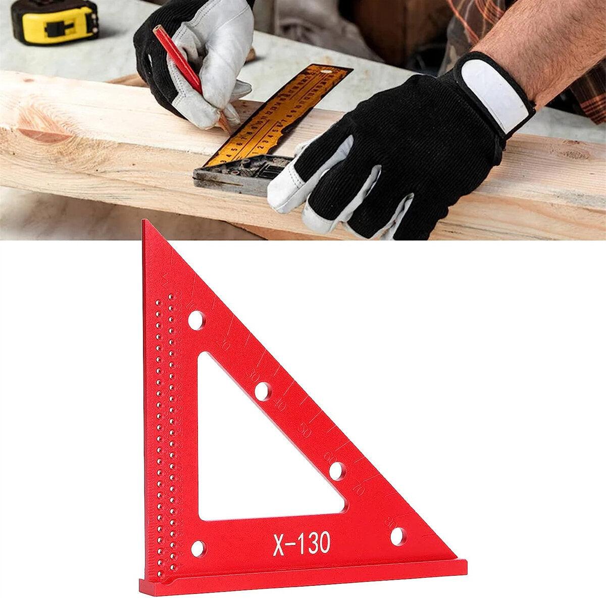 Aluminum Alloy Woodworking Triangle Ruler 45 or 90 Degrees Versatile Carpenter Square