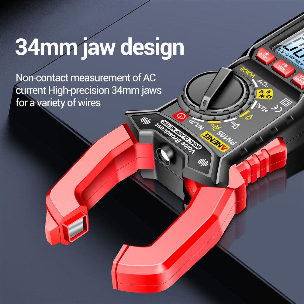 ANENG DC Digital Multimer PN105 DC Clamp Meter AC/DC Current Amp Meter 6000 Counts Current Volt Temp Capacitance Resistance Diodes