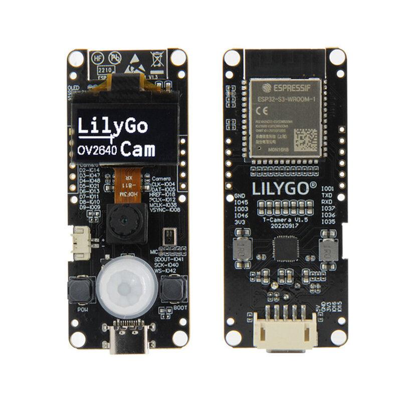 LILYGO T-Camera-S3 ESP32-S3 2MP HD Camera FLASH 16MB ESP32-S3FN16R8 with 0.96 inch SSD1306 OLED Mic Support WiFi BT Development Board