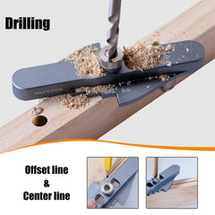 Precision Dowel Jig Kit Aluminum Alloy Self-Centering Line Scriber Woodworking Tools with 1/4 5/16 3/8inch Drill Bits Professional Drill Guide for Hand Tools - Zen Craft