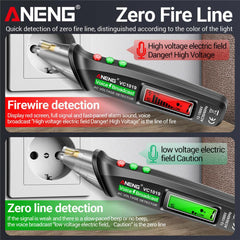 ANENG VC1019 Red Laser Test Pen Voice Broadcast Voltage Detector 12-1000V Volt Current Non-Contact Pen Electric Teste Meter Tool - Zen Craft