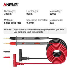 ANENG PT1032 20A 1000V Slicon Rubber Delay Wire Gold Plated Sharp Probe Needles Digital Multi Meter Test Lead - Zen Craft