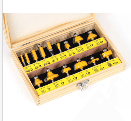 15pcs 1/4 Inch Shank Router Bits Set Carbide Trimming Machine Tool Set for woodworking