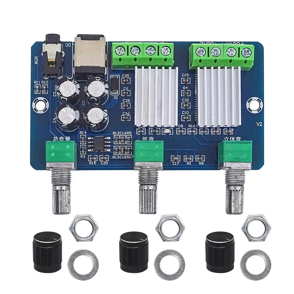 XH-A355 YDA138-E Digital Amplifier Board 2.1 Channel 2x15W+30W Class D Audio Amplification Module DC12V Modified DIY Speakers