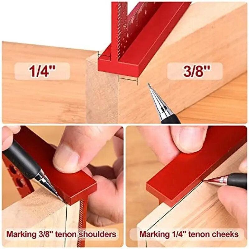 4 Inch Red Aluminum Alloy Triangle Ruler High Precision for Woodworking Carpentry Marking Gauge Angles 90 Degree Measuring Square - Zen Craft