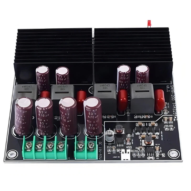 HIFI Dual-Core TPA3255 Stereo Amplifier Board 2 Channel 600W+600W Class D Digital Power Amp DC 19-50V 0.006% THD 20Hz-30KHz Multiple Inputs