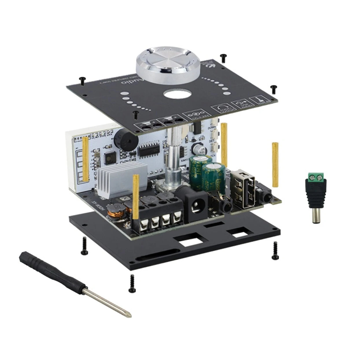 XY-W50H HIFI 50W*2 Stereo bluetooth 5.0 Digital Power Amplifier Board Module with WIFI Timing Clock BT5.0 Audio Module DC8-24V