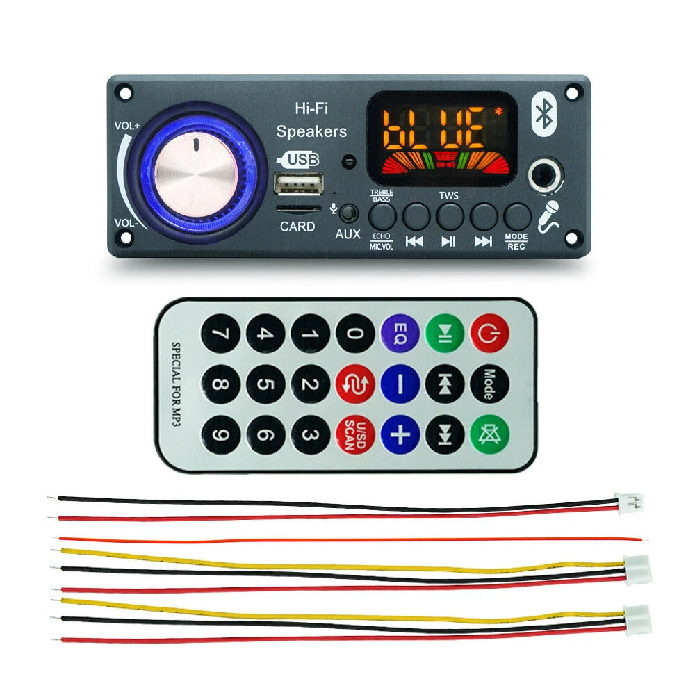 JQ-D187BT TPA3116 50W+50W+100W Audio Amplifier Board 2.1 Channel Bluetooth Decoder DC 6V-24V HiFi MP3 Player Module USB FM AUX