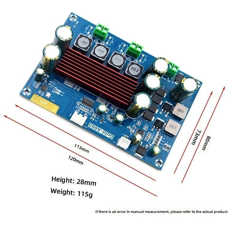 Auto-Boost High-Power Bluetooth Digital Amplifier Board TPA3116D2 Class D with 100W+100W Dual Channel Output Gold-A060