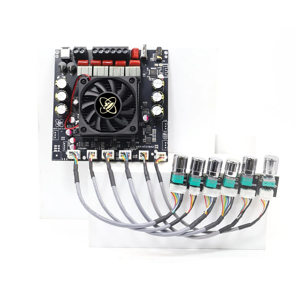 Sinilink Audio XY-HT21MAX Bluetooth Audio Power Amplifier 2.1 Channel 200W+200W Stereo 400W Subwoofer High Power Multi-format Support Adjustable Bass Treble Volume