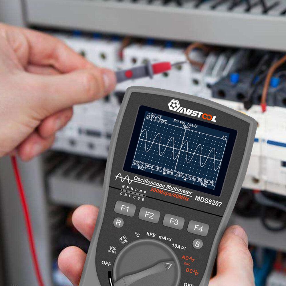 MUSTOOL MDS8207 Intelligent 2 in 1 Digital 40MHz 200Msps/S Oscilloscope 6000 Counts True RMS Multimeter - Zen Craft