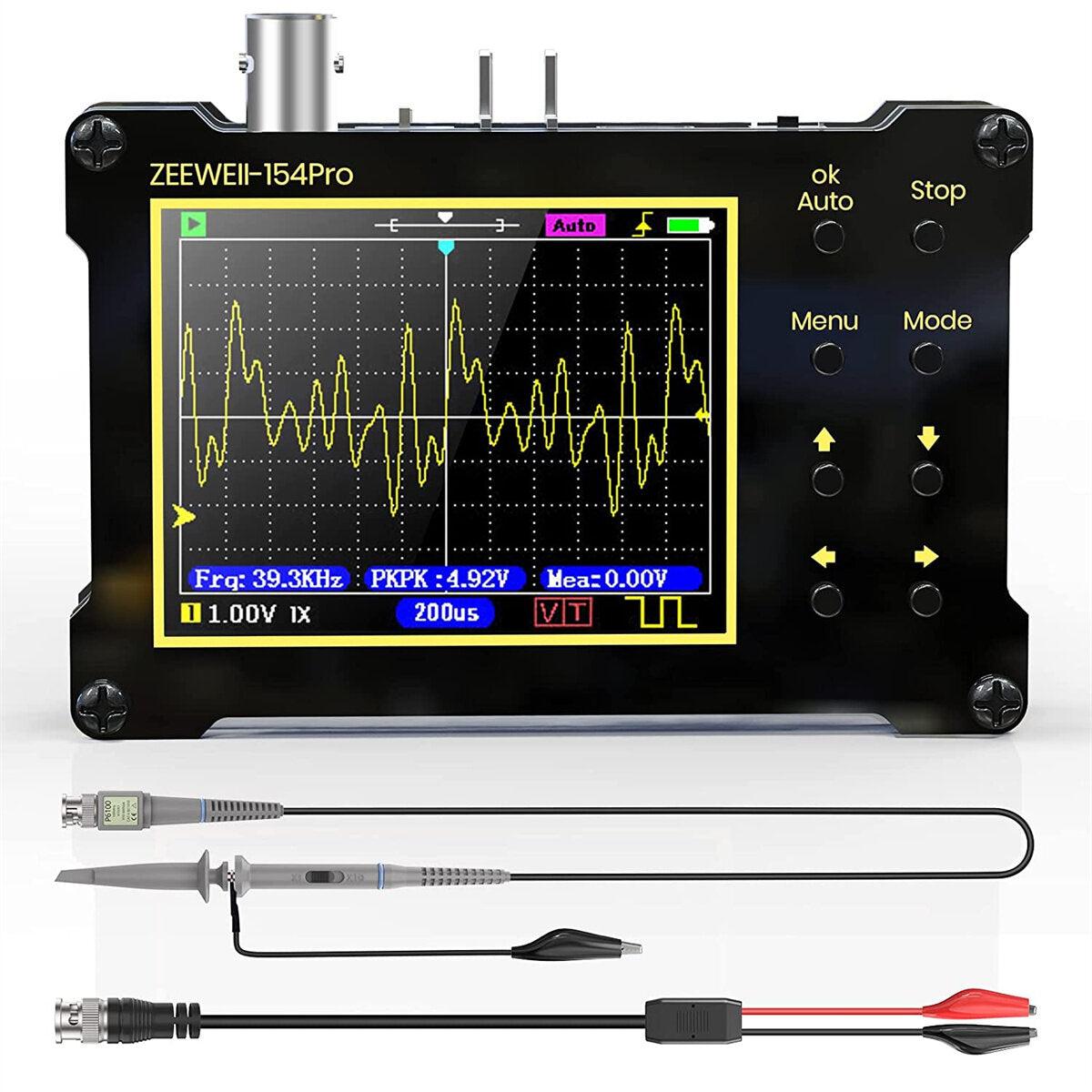 ZEEWEII DSO154Pro Mini Handheld Digital Oscilloscope 154pro 40MSa/s Sampling Rate 18MHz Bandwidth PWM Signal Generator LCD Display - Zen Craft