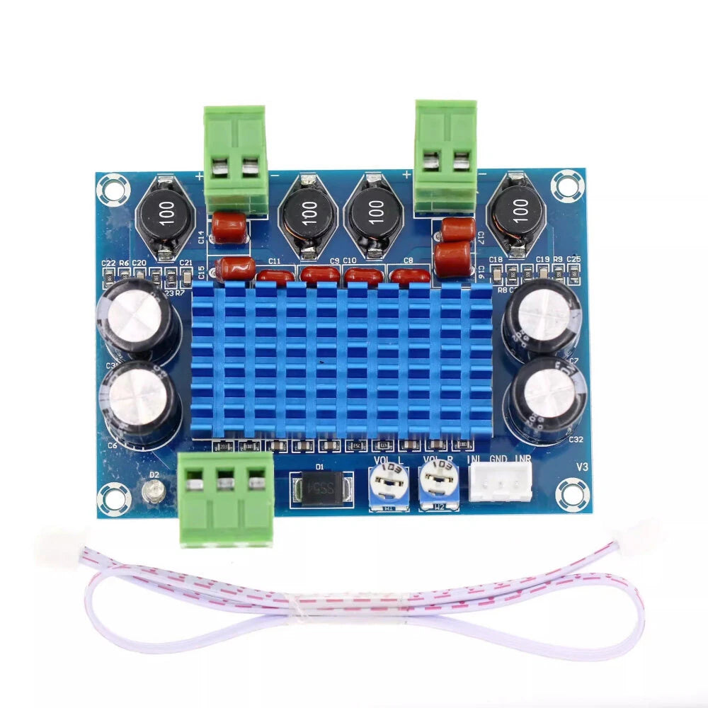 XH-M572 TPA3116D2 Digital Power Amplifier Board High Power 2x120W Chassis 5V 24V 28V 120W Audio Module