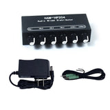 HAM-HP204 Stereo Audio Mixer Distributor Signal Selector 2 Input 4 Output 5X Magnification 3.5mm JRC NJM3414A DC 5-15V Volume Control
