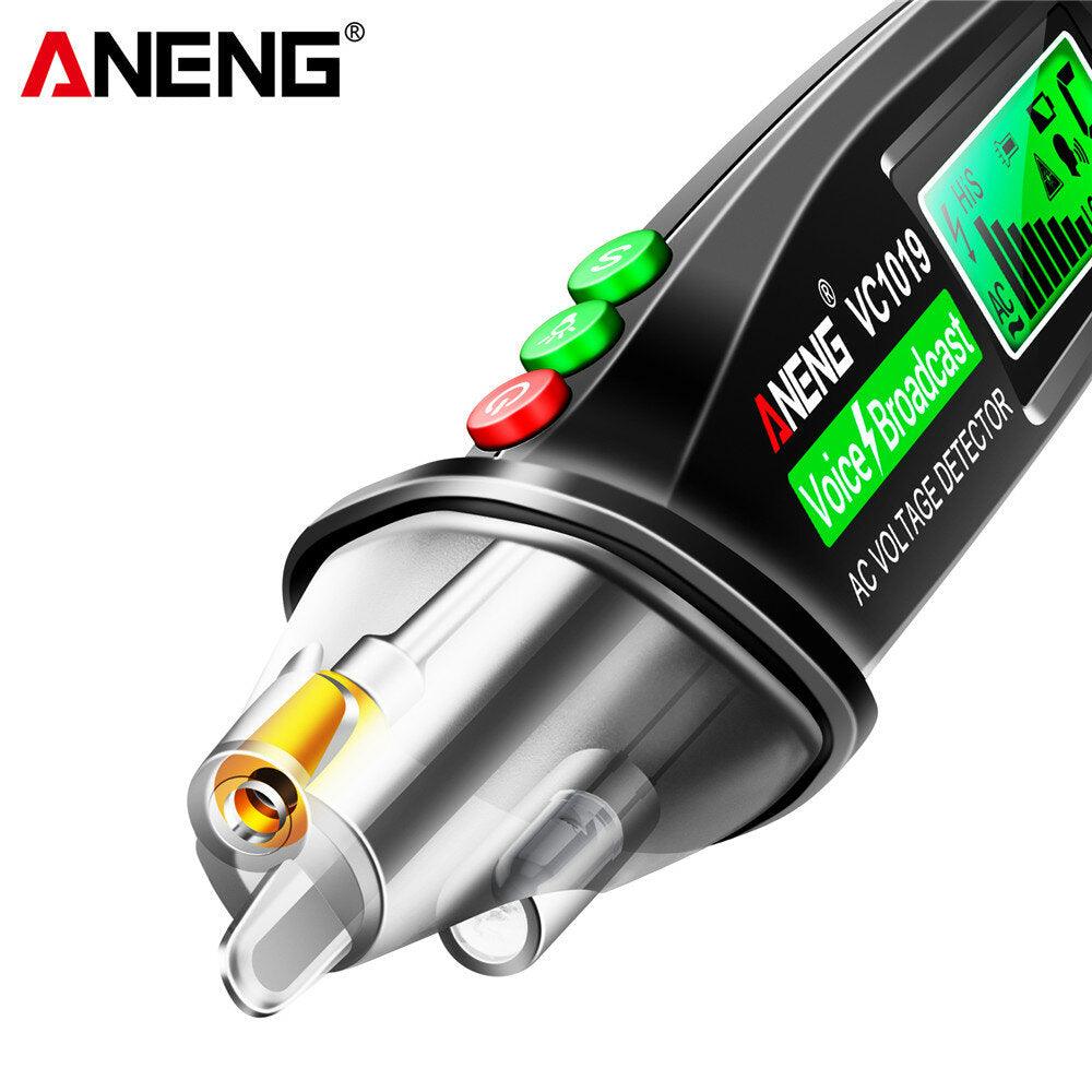 ANENG VC1019 Red Laser Test Pen Voice Broadcast Voltage Detector 12-1000V Volt Current Non-Contact Pen Electric Teste Meter Tool - Zen Craft