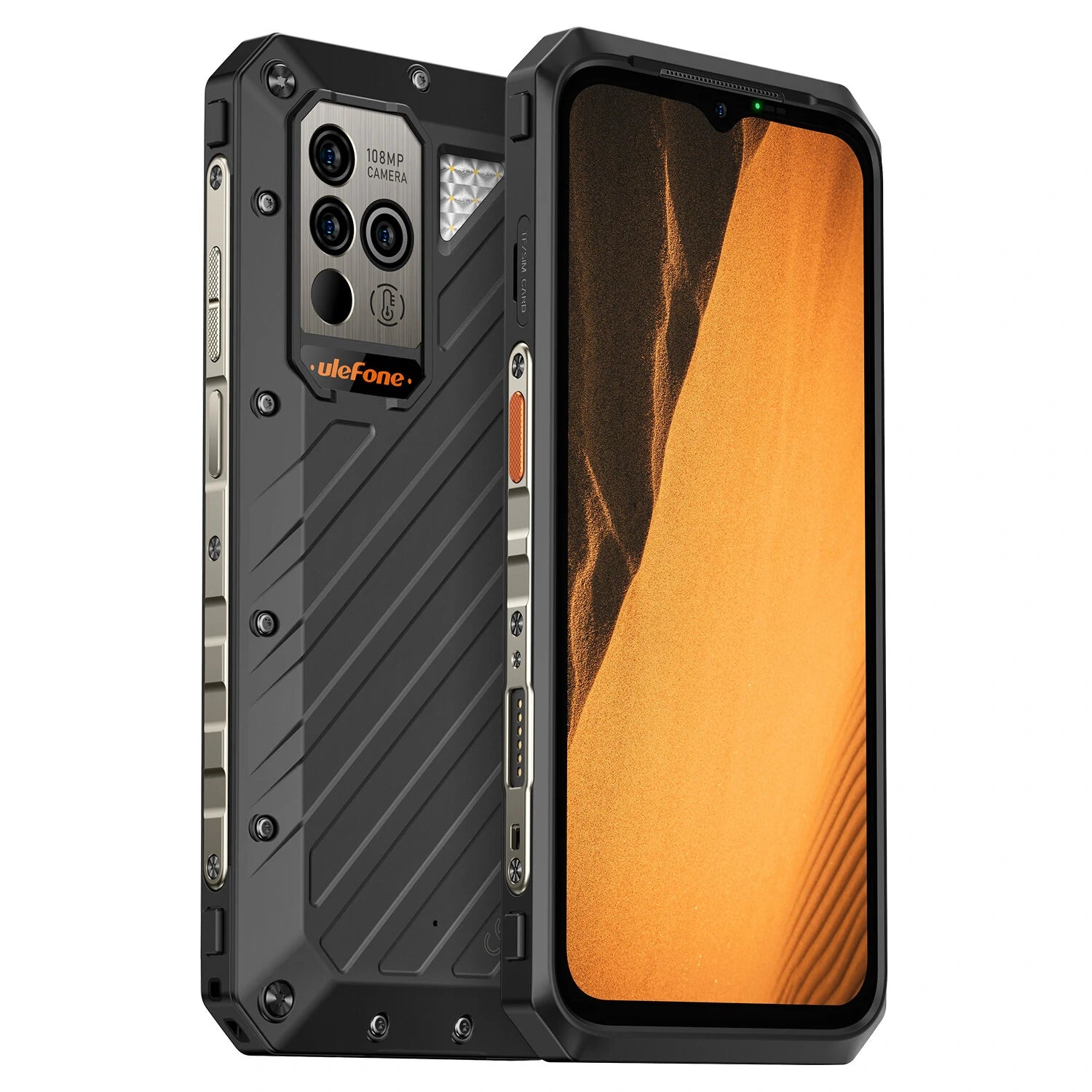 Ulefone Power Armor 19 108MP Triple Camera 17GB 256GB Helio G99 NFC 6.58 inch 120Hz 9600mAh 66W Fast Charge Wireless Charge Temperature Measurement IP68 IP69K Waterproof Rugged 4G Smartphone