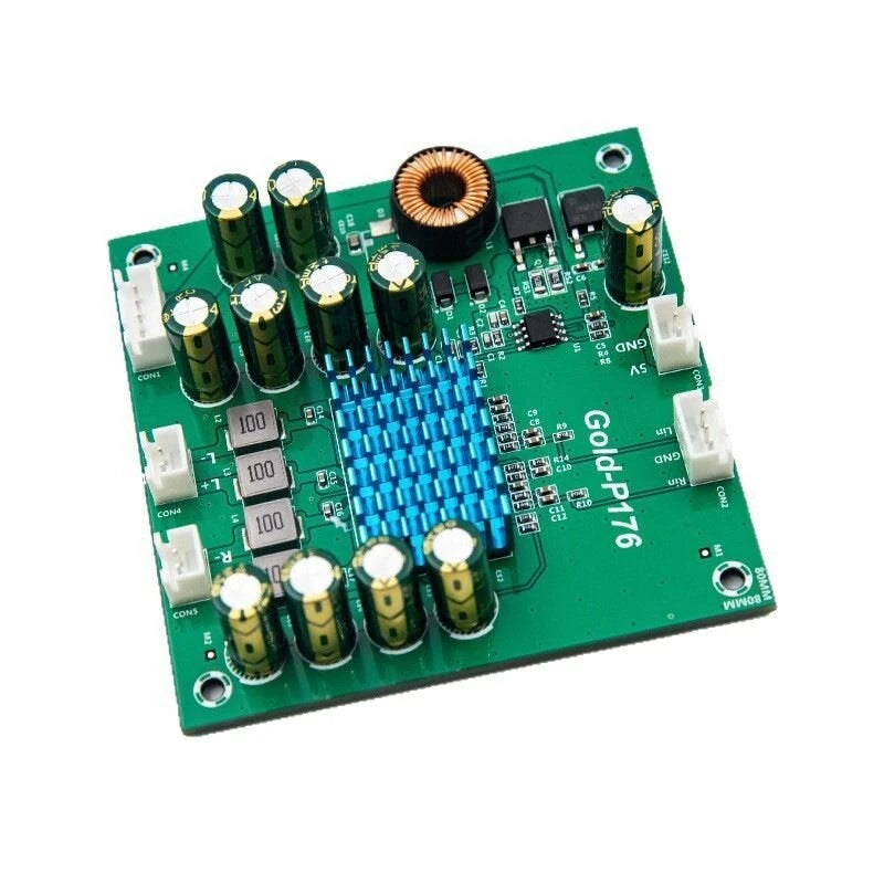 Audio Amplifier Module Class D Gold-P176 Bluetooth TPA3116D2 50W+50W 2 Channel DC12V-24V High Performance