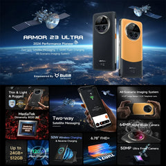 Ulefone Armor 23 Ultra 5G Satellite Message 64MP Night Vision Rugged Smartphone