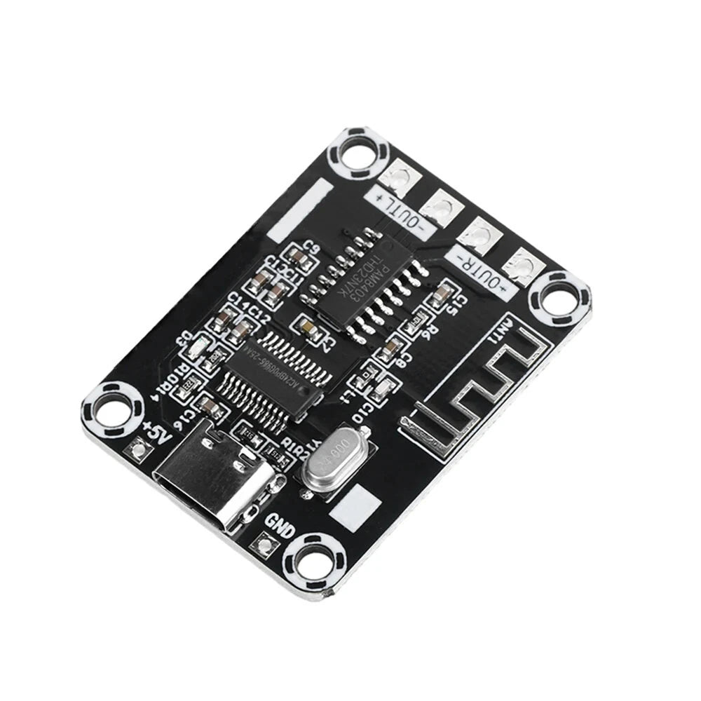 XH-A155 PAM8403 Mini Class D bluetooth Digital Power Amplifier Board 5W+5W DC5V TYPE-C Power Supply Audio Amplifier Module