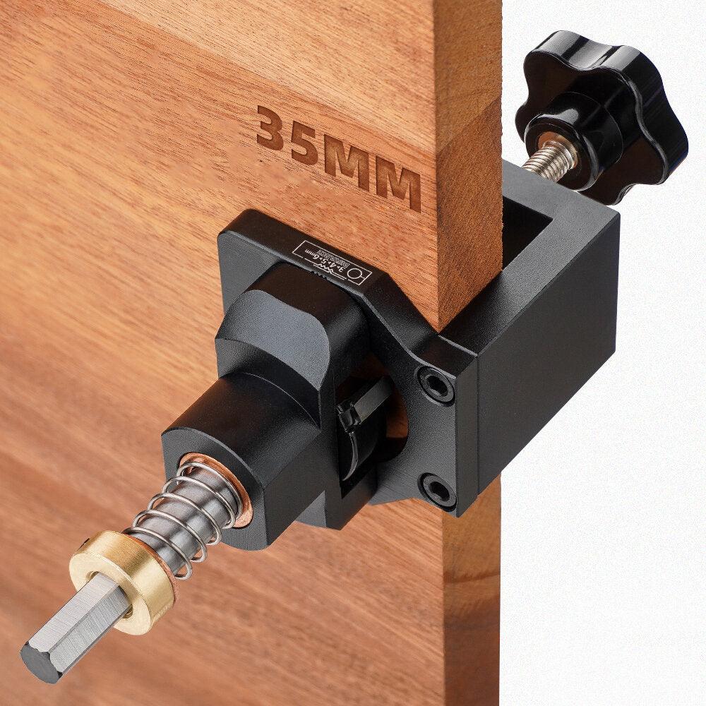 Aluminum Alloy 35mm Hinge Jig with Clamp Forsnter Drill Bit Drilling Guide Hole Punch Locator Kit Woodworking Cabinet Door Installation Hole Locator - Zen Craft