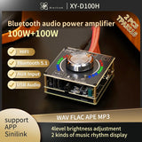 Sinilink XY-D100H 100W*2 HiFi bluetooth Amplifier Board TPA3116*2 Module Digital Audio Amp with Volume Spectrum Music Rhythm Light