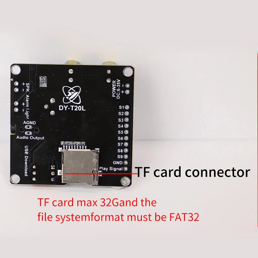 DY-T20L 10W 20W MP3 Player Sound Module Voice Playback Board 9CH One-for-One Control Audio Player Module Memory Card U-Disk Audio Player