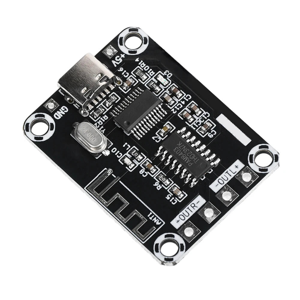 XH-A155 PAM8403 Mini Class D bluetooth Digital Power Amplifier Board 5W+5W DC5V TYPE-C Power Supply Audio Amplifier Module