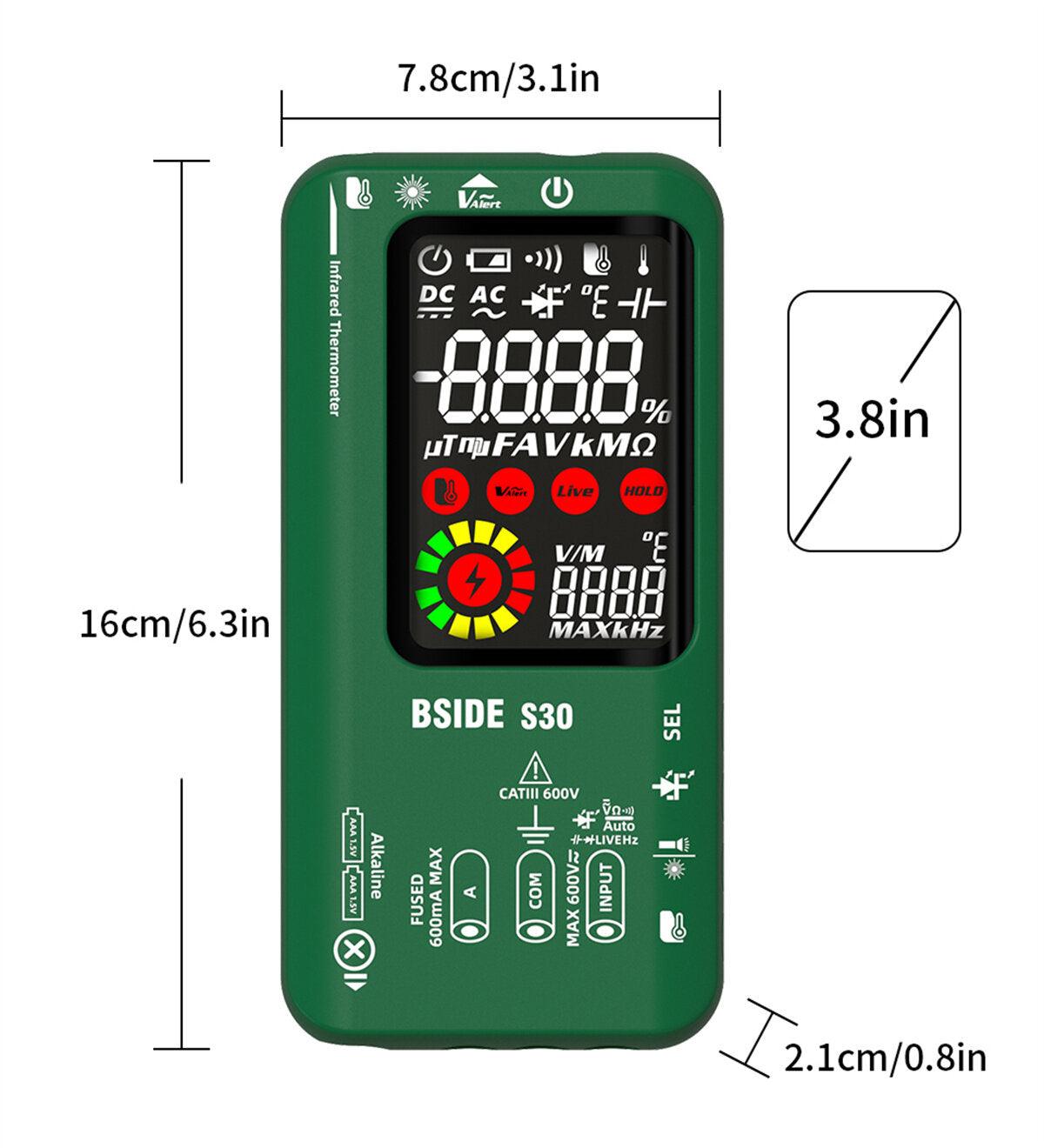 BSIDE S30 Smart Multimeter with Infrared Temperature Measurement Color Screen High Precision Voltage Current Resistance Capacitance Tester - Zen Craft