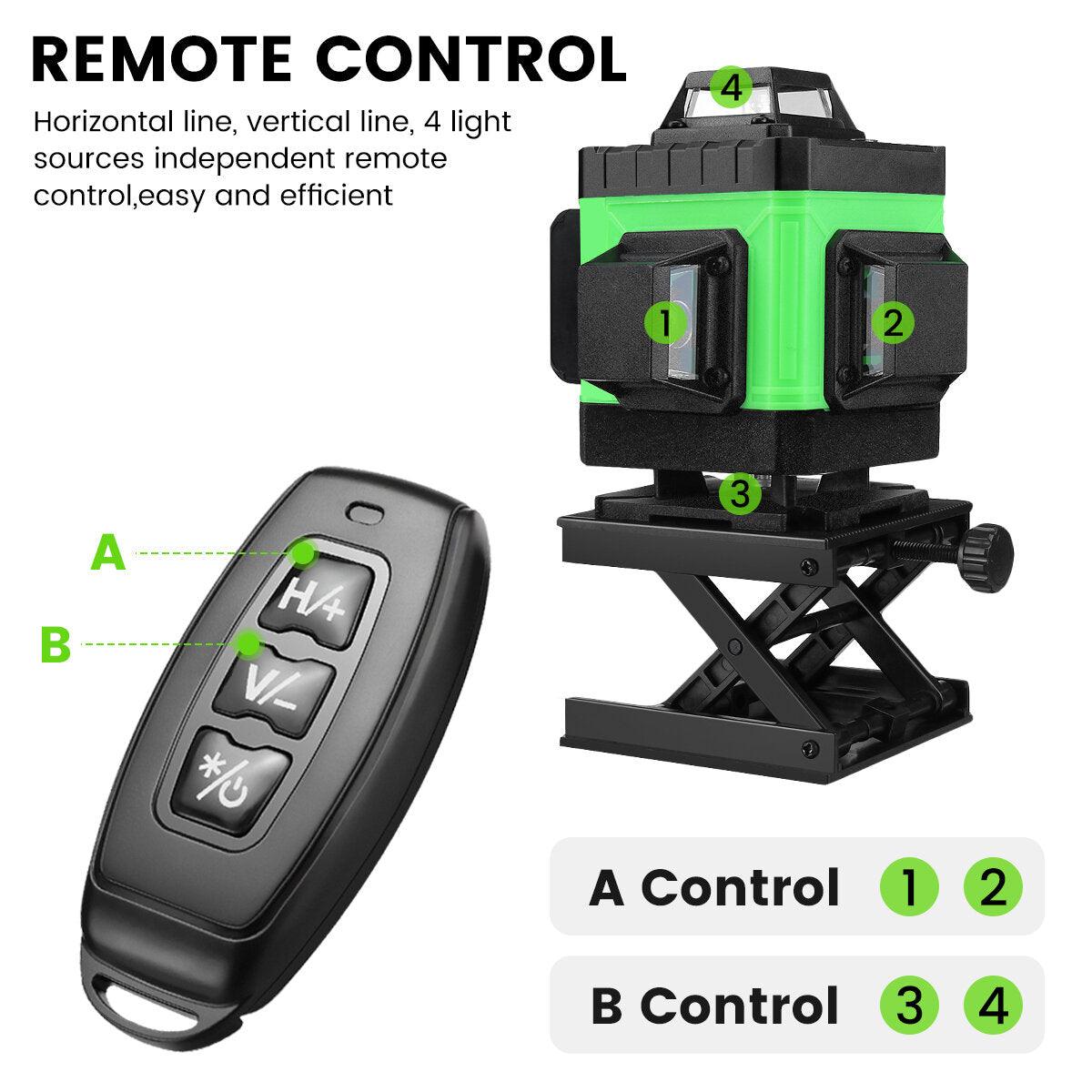 MUSTOOL 4D 16 Line Green Laser Level IP54 Self-Leveling 4000mAh Battery Touch Screen for Indoor/Outdoor Construction - Zen Craft