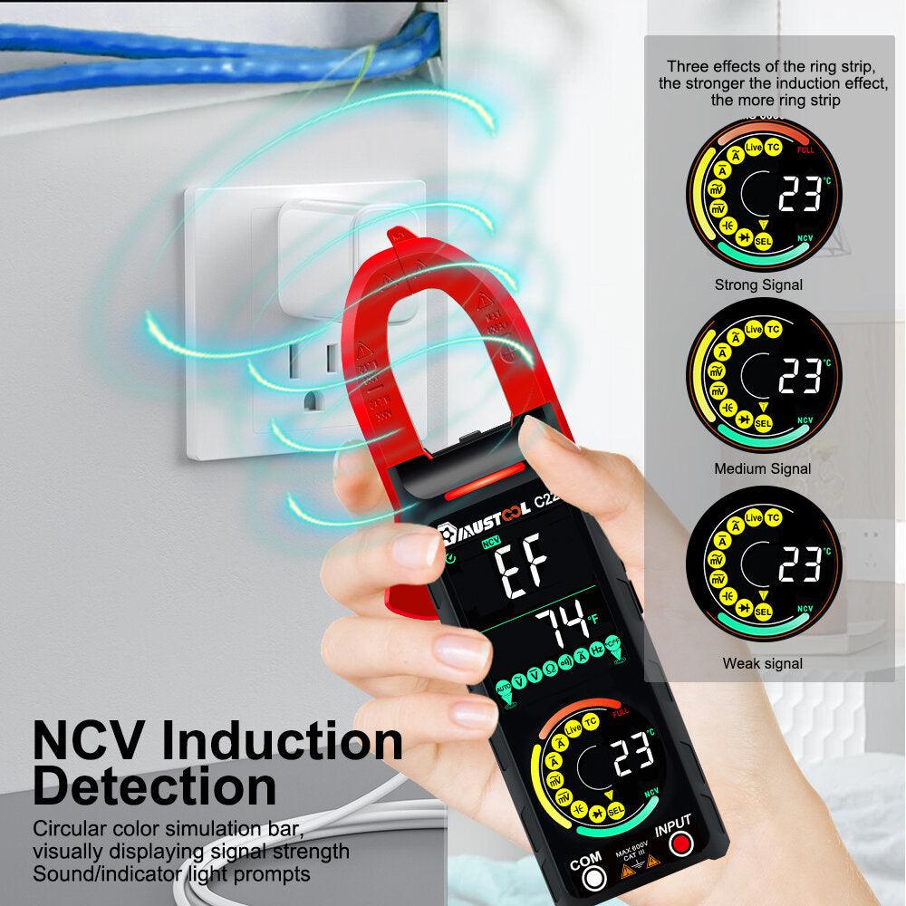 Mustool C22 Digital Clamp Meter 400A High Precision AC/DC Current Measure with Live Wire Recognition NCV Induction Detection Dual VA Color Screen - Zen Craft