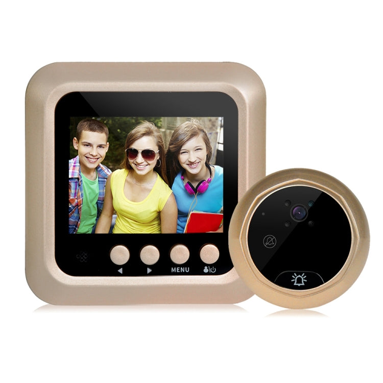 W5 2.4 inch Screen 2.0MP Security Camera No Disturb Peephole Viewer Doorbell, Support TF Card / Night Vision / Video Recording, W5 W5 Gold