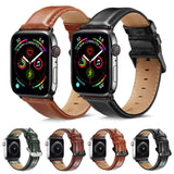 Black Buckle Leather Watch Band For Apple Watch Series 10 42mm / 9&8&7 41mm / SE 3&SE 2&6&SE&5&4 40mm / 3&2&1 38mm, For Apple Watch Series 8&7 41mm / SE 2&6&SE&5&4 40mm / 3&2&1 38mm