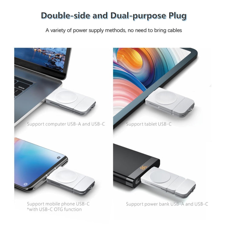 U8S USB / Type-C Magnetic Wireless Charger Fast Charger for Samsung Watch 3 / 4, 4 Classic, Active 1 / 2