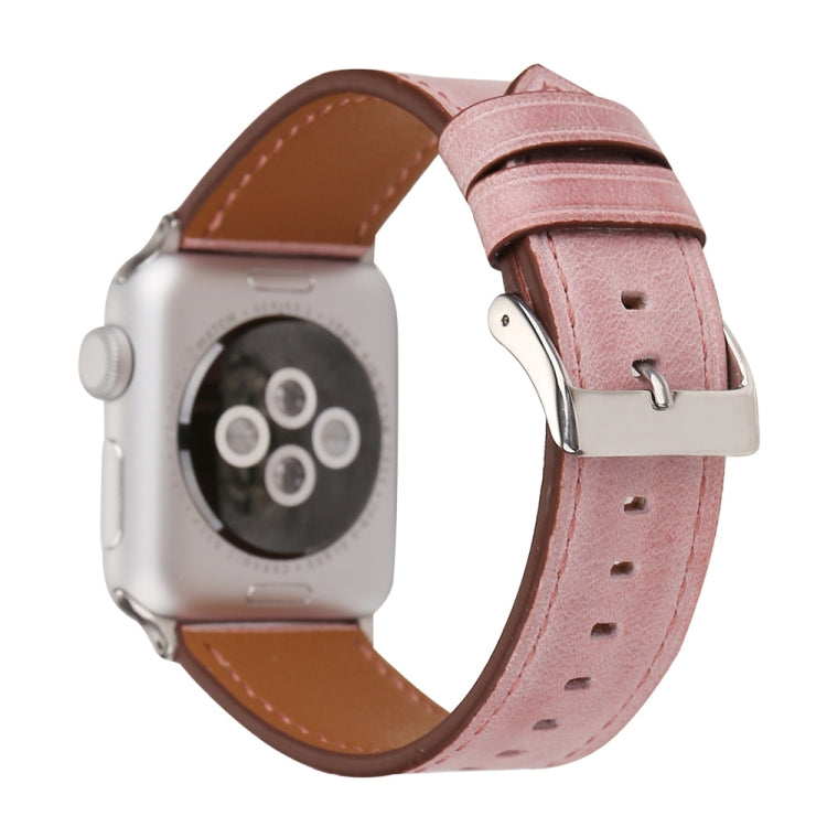 For Apple Watch Ultra 49mm&Watch Ultra 2 49mm / Series 10 46mm / 9&8&7 45mm / SE 3&SE 2&6&SE&5&4 44mm / 3&2&1 42mm Fresh Style Genuine Leather Watch Band, 42mm