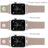 For Apple Watch 38mm Loop Magnetic Closure Clasp PU Leather Watch Band