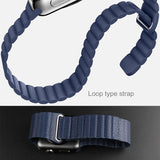 For Apple Watch 38mm Loop Magnetic Closure Clasp PU Leather Watch Band
