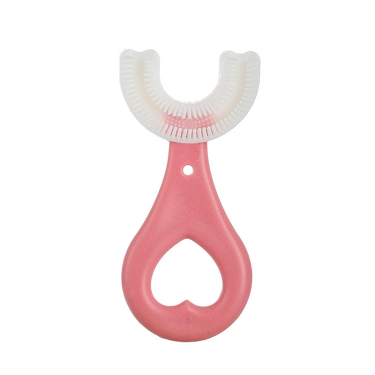 U-shaped Children Baby Hand-held Soft Toothbrush Brushing Artifact for 2-6 Years Old, Style: Heart Shape, Heart Shape Heart Shape Pink