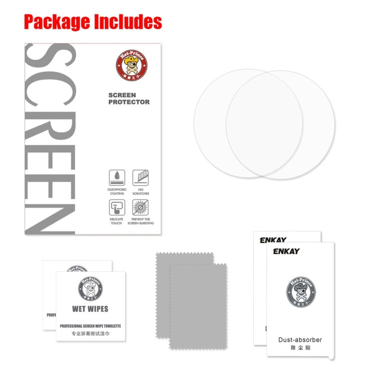 2 PCS ENKAY Hat-Prince for Garmin Forerunner 645 0.2mm 9H Surface Hardness 2.15D Curved Edge Tempered Glass Screen Protector