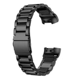 Three Beads Slingshot Buckle Solid Stainless Steel Watch Band for Fitbit Charge 3