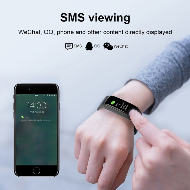 CK17S 0.96 inches IPS Screen Smart Bracelet IP67 Waterproof, Support Call Reminder / Heart Rate Monitoring / Blood Pressure Monitoring / Sleep Monitoring