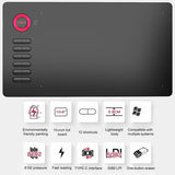 VEIKK A15 10x6 inch 5080 LPI Smart Touch Electronic Graphic Tablet, with Type-C Interface, A15 Red, A15 Gold, A15 Blue