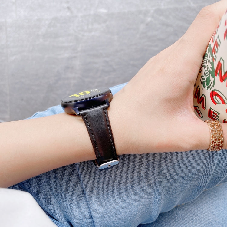 For Samsung Galaxy Watch 20mm Smart Watch Universal Double-sided Leather Small Watch Band, 20mm