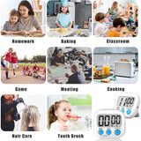 Digital Kitchen Timer Electronic Alarm Magnetic Backing with LCD Display for Cooking Baking Sports Games Office, 118, HX103-2