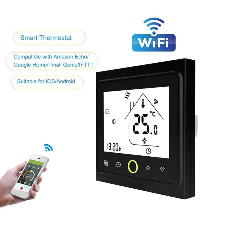 BHT-002GBLW 16A Load Electronic Heating Type LCD Digital Heating Room Thermostat with Sensor & Time Display, WiFi Control, BHT-002GBLW 16A (Black) Electronic Heating Type, BHT-002GBLW 16A (White) Electronic Heating Type