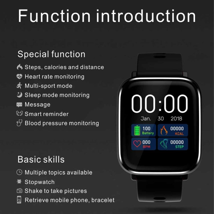 Q58S 1.3 inch TFT Touch Screen IP67 Waterproof Smartwatch, Support Call Reminder/ Heart Rate Monitoring /Blood Pressure Monitoring/ Sleep Monitoring