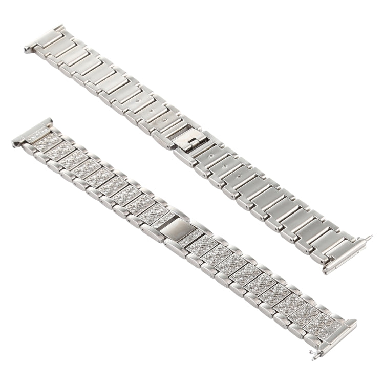 For Fitbit Versa Diamond-studded Stainless Steel Watch Band